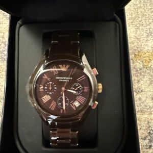 Emporio Armani Chocolate Brown Ceramic Watch - unisex (new in box)